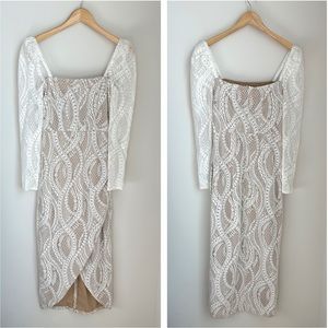 Saylor Phillpa White Lace Dress Size S